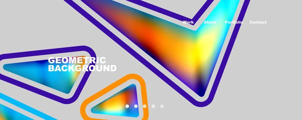 Bright colorful triangular shapes abstract background with fluid color effect Stock Illustration
