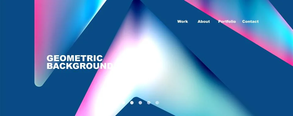 Bright colorful triangular shapes abstract background with fluid color effect Illustrazione stock
