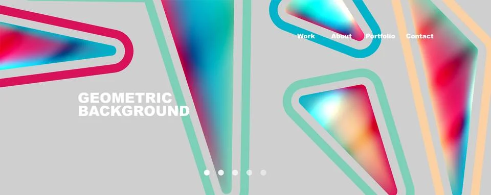 Bright colorful triangular shapes abstract background with fluid color effect Stock Illustration