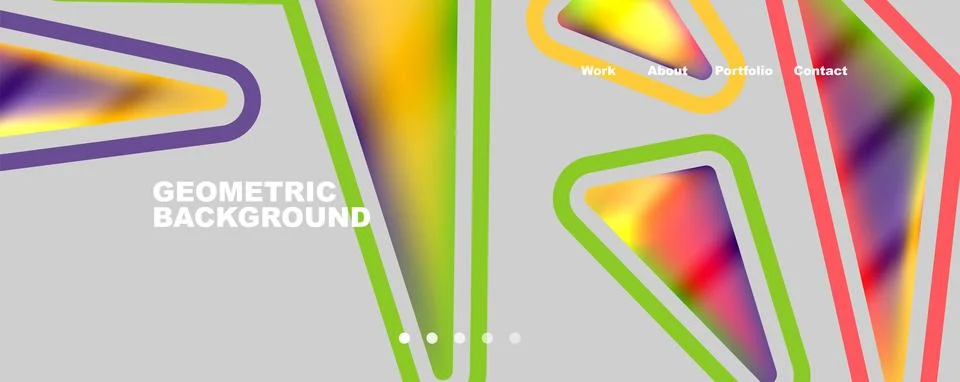 Bright colorful triangular shapes abstract background with fluid color effect Stock Illustration