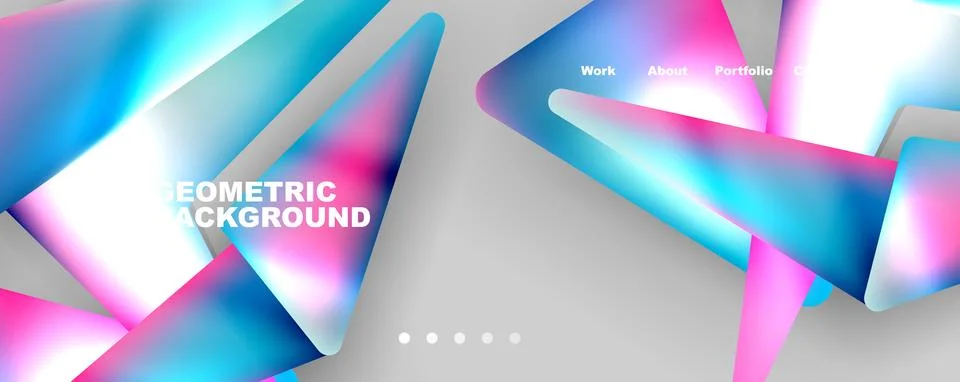 Bright colorful triangular shapes abstract background with fluid color effect 스톡 일러스트