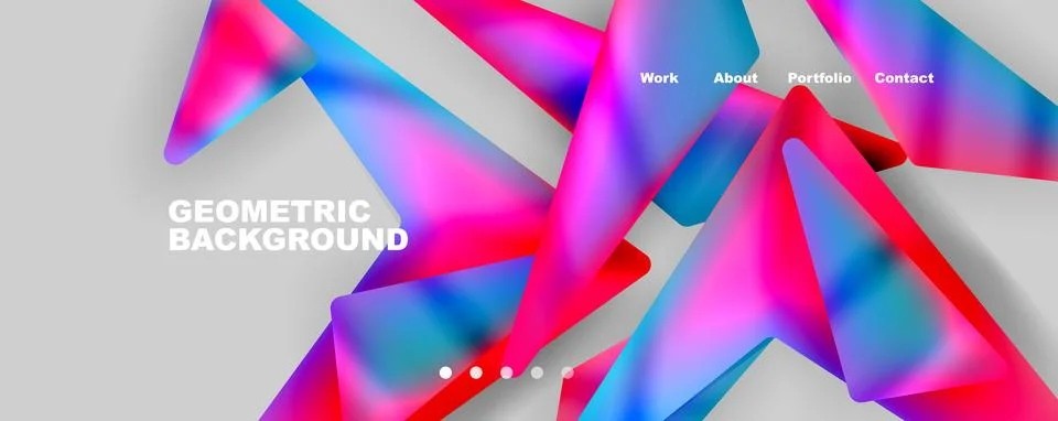 Bright colorful triangular shapes abstract background with fluid color effect Stock Illustration