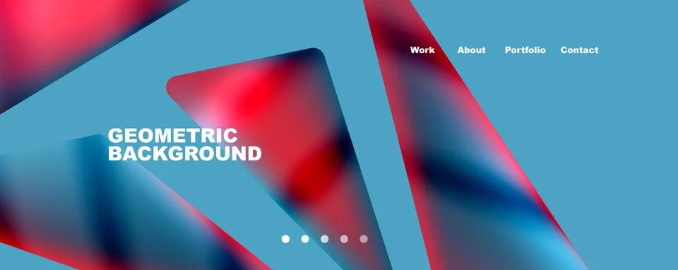 Bright colorful triangular shapes abstract background with fluid color effect Stock Illustration