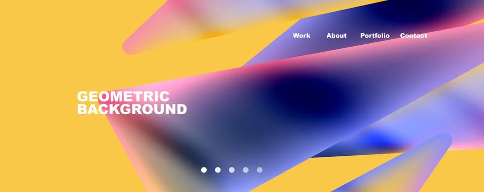 Bright colorful triangular shapes abstract background with fluid color effect Stock Illustration