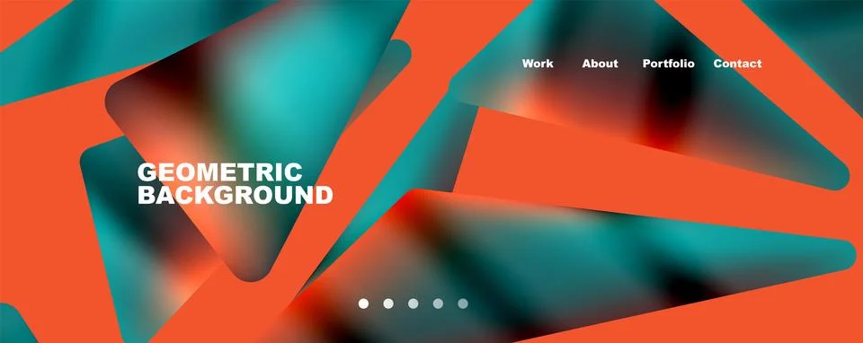 Bright colorful triangular shapes abstract background with fluid color effect 스톡 일러스트