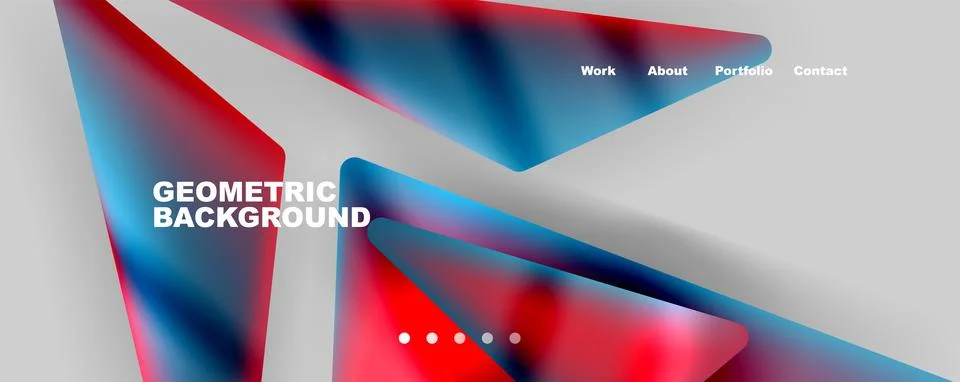 Bright colorful triangular shapes abstract background with fluid color effect Illustrazione stock