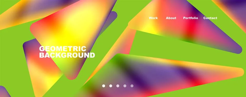 Bright colorful triangular shapes abstract background with fluid color effect 스톡 일러스트