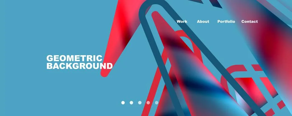 Bright colorful triangular shapes abstract background with fluid color effect Illustrazione stock