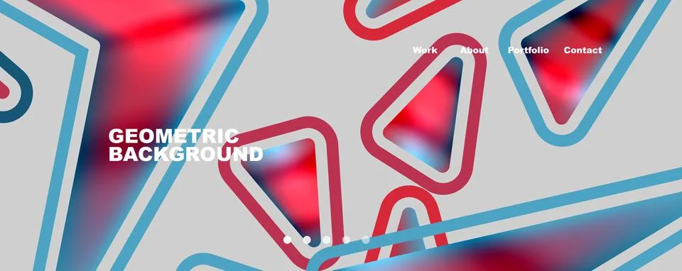 Bright colorful triangular shapes abstract background with fluid color effect Illustrazione stock