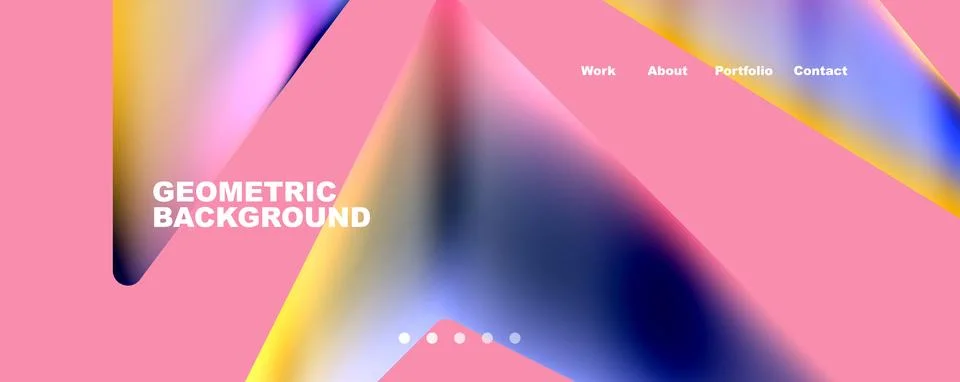Bright colorful triangular shapes abstract background with fluid color effect Stock Illustration