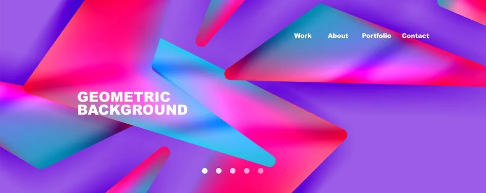 Bright colorful triangular shapes abstract background with fluid color effect Stock Illustration