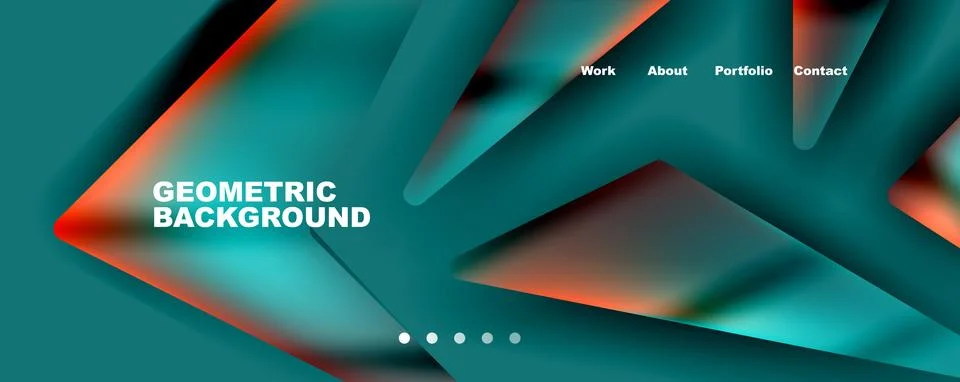 Bright colorful triangular shapes abstract background with fluid color effect Stock Illustration
