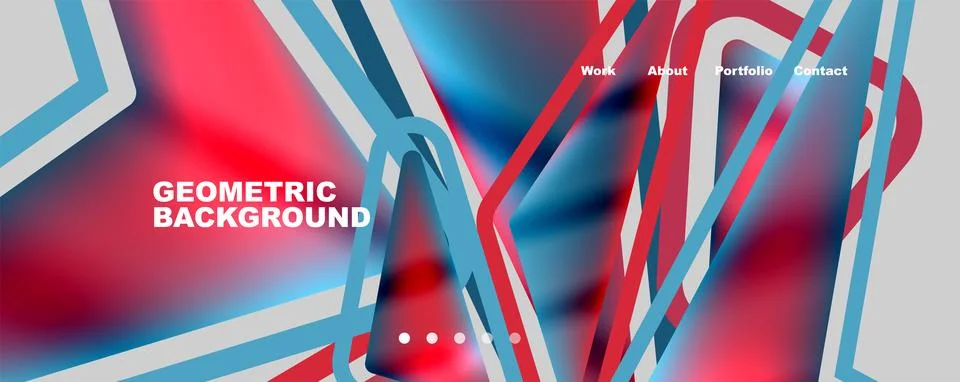 Bright colorful triangular shapes abstract background with fluid color effect Stock Illustration