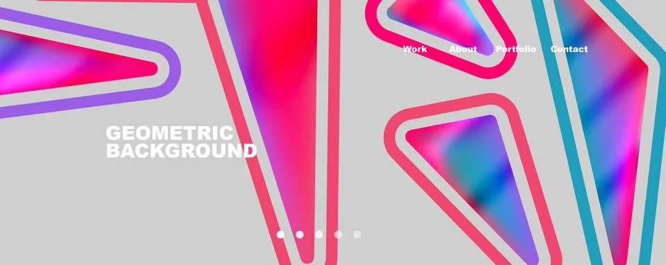 Bright colorful triangular shapes abstract background with fluid color effect Stock Illustration