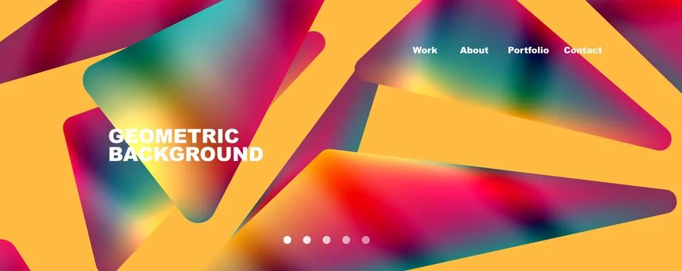 Bright colorful triangular shapes abstract background with fluid color effect 스톡 일러스트