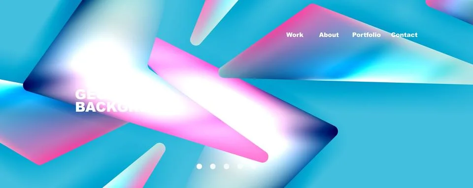 Bright colorful triangular shapes abstract background with fluid color effect Stock Illustration