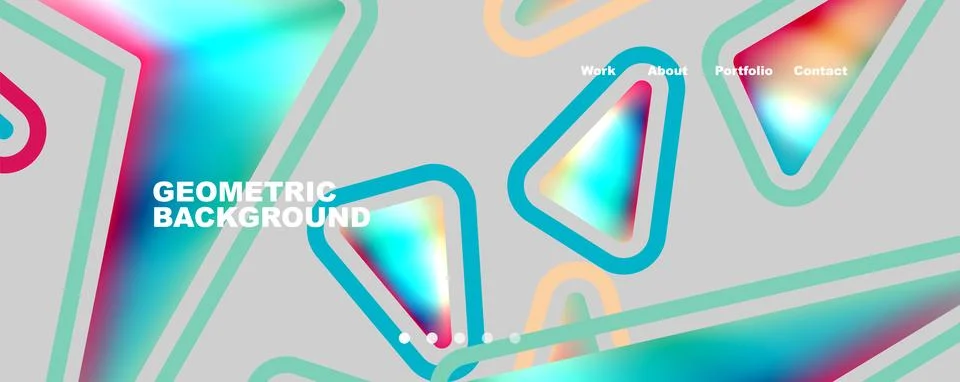 Bright colorful triangular shapes abstract background with fluid color effect Stock Illustration