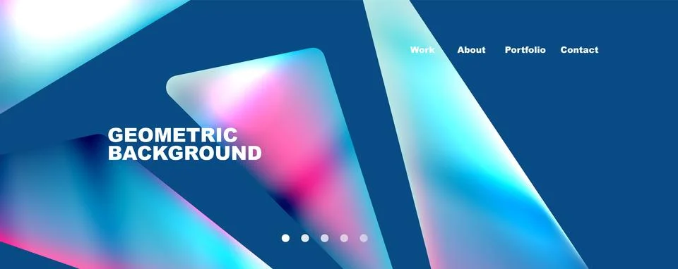 Bright colorful triangular shapes abstract background with fluid color effect Stock Illustration