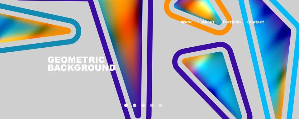 Bright colorful triangular shapes abstract background with fluid color effect Stock Illustration