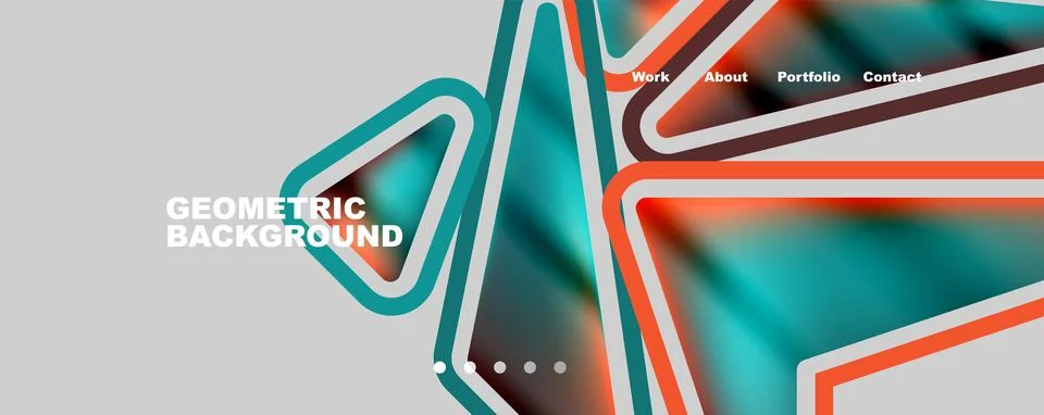 Bright colorful triangular shapes abstract background with fluid color effect Illustrazione stock