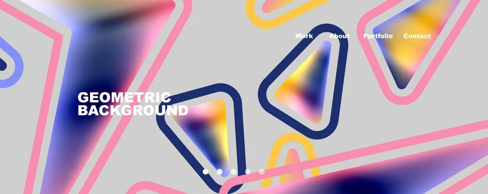Bright colorful triangular shapes abstract background with fluid color effect 스톡 일러스트