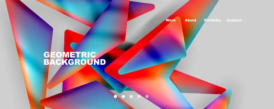 Bright colorful triangular shapes abstract background with fluid color effect Stock Illustration