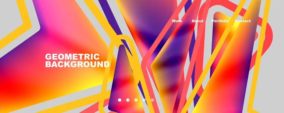 Bright colorful triangular shapes abstract background with fluid color effect Stock Illustration