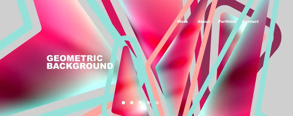 Bright colorful triangular shapes abstract background with fluid color effect Stockillustratie