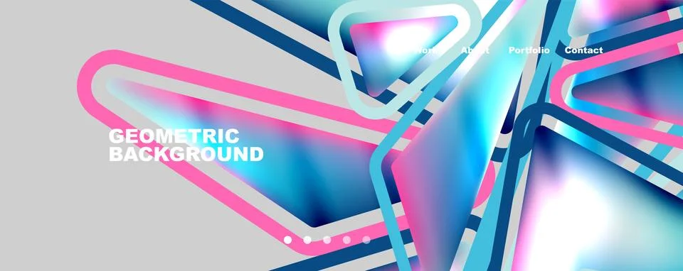 Bright colorful triangular shapes abstract background with fluid color effect Stock Illustration