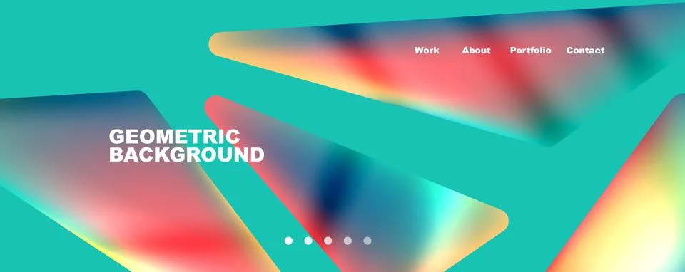 Bright colorful triangular shapes abstract background with fluid color effect 스톡 일러스트