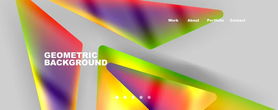 Bright colorful triangular shapes abstract background with fluid color effect 스톡 일러스트