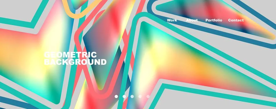 Bright colorful triangular shapes abstract background with fluid color effect Stock Illustration