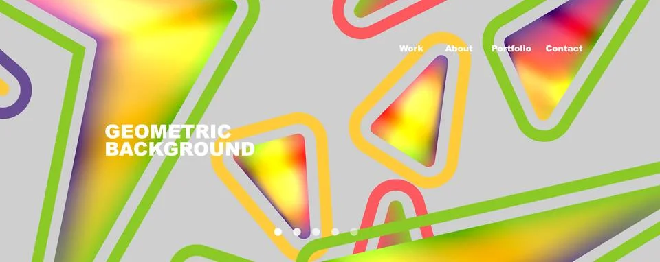 Bright colorful triangular shapes abstract background with fluid color effect Stock Illustration