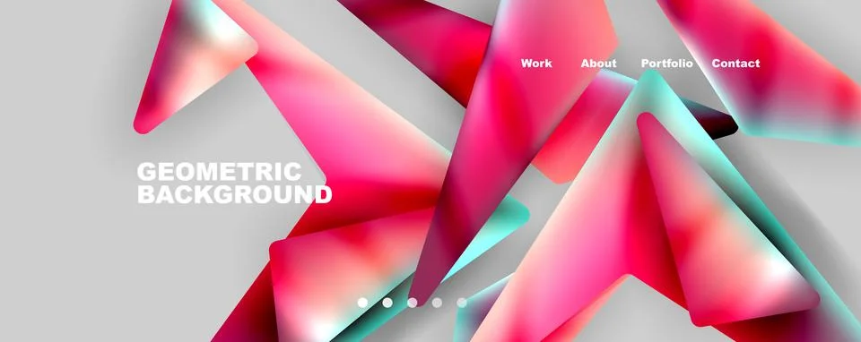 Bright colorful triangular shapes abstract background with fluid color effect イラスト素材
