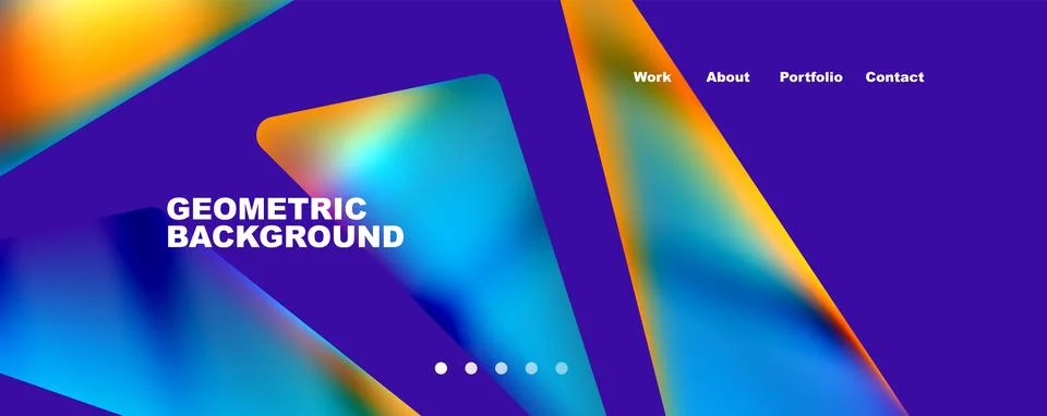 Bright colorful triangular shapes abstract background with fluid color effect Stock Illustration