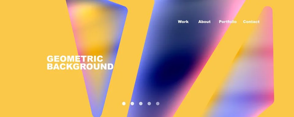 Bright colorful triangular shapes abstract background with fluid color effect イラスト素材