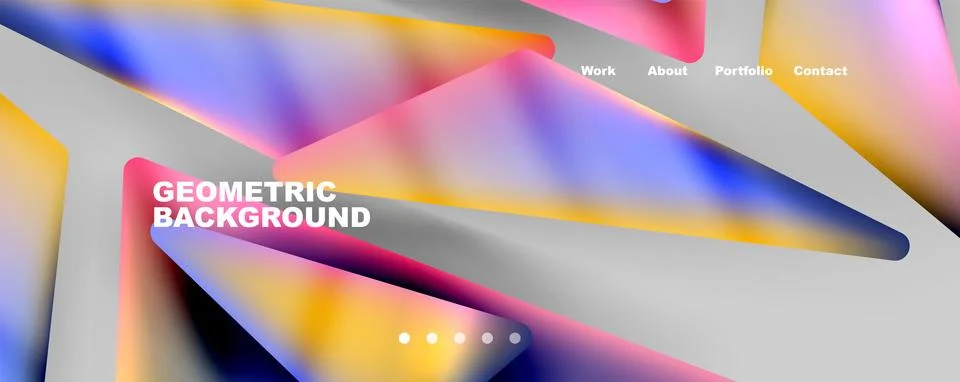 Bright colorful triangular shapes abstract background with fluid color effect Stock Illustration