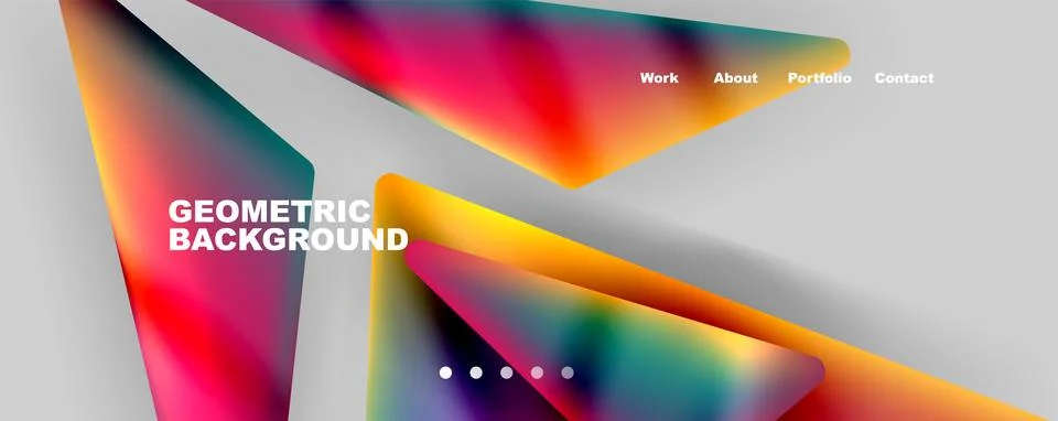 Bright colorful triangular shapes abstract background with fluid color effect Stock Illustration