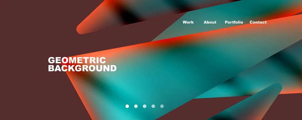 Bright colorful triangular shapes abstract background with fluid color effect Stock Illustration
