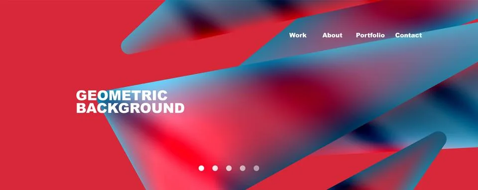 Bright colorful triangular shapes abstract background with fluid color effect Stock Illustration