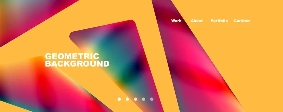 Bright colorful triangular shapes abstract background with fluid color effect Stockillustratie