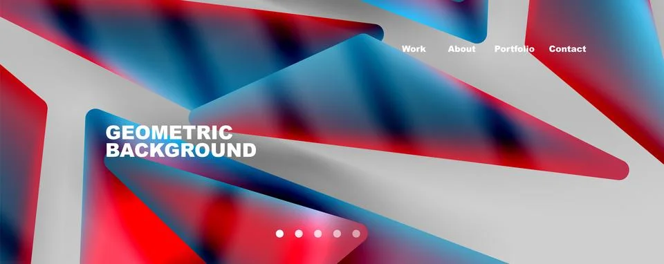 Bright colorful triangular shapes abstract background with fluid color effect 스톡 일러스트