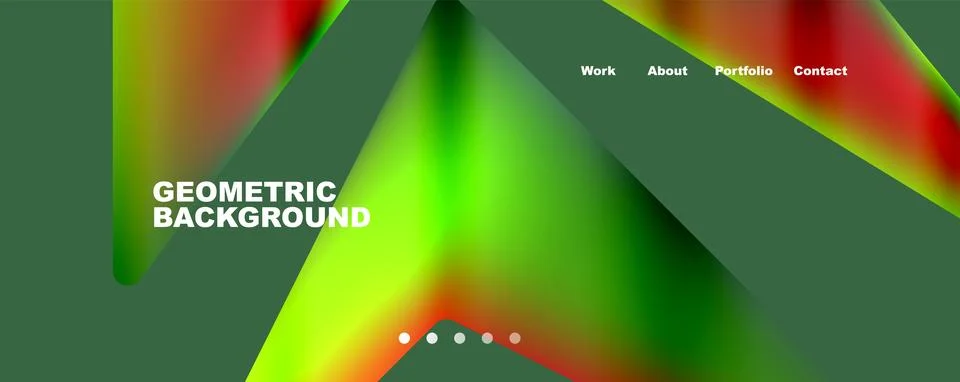 Bright colorful triangular shapes abstract background with fluid color effect Stockillustratie