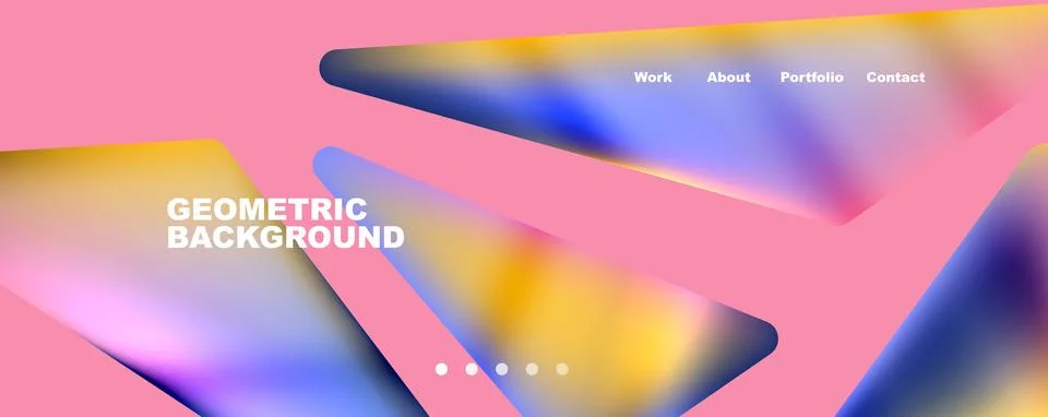Bright colorful triangular shapes abstract background with fluid color effect 스톡 일러스트