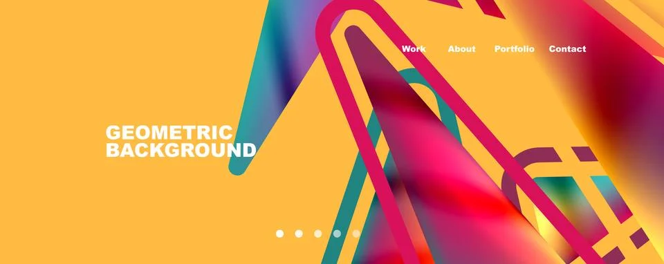 Bright colorful triangular shapes abstract background with fluid color effect Stock Illustration