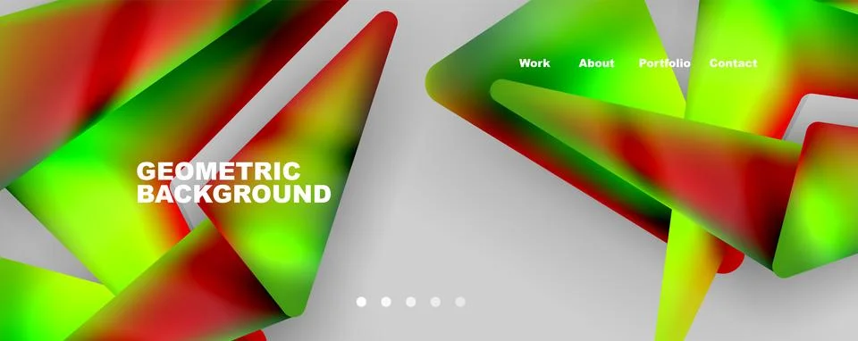 Bright colorful triangular shapes abstract background with fluid color effect Stock Illustration