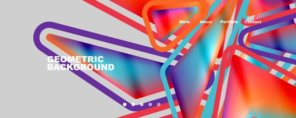 Bright colorful triangular shapes abstract background with fluid color effect Stock Illustration