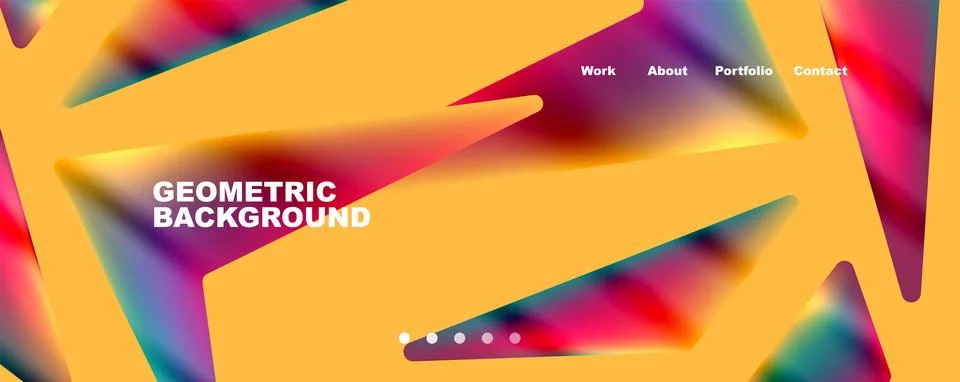 Bright colorful triangular shapes abstract background with fluid color effect 库存插图