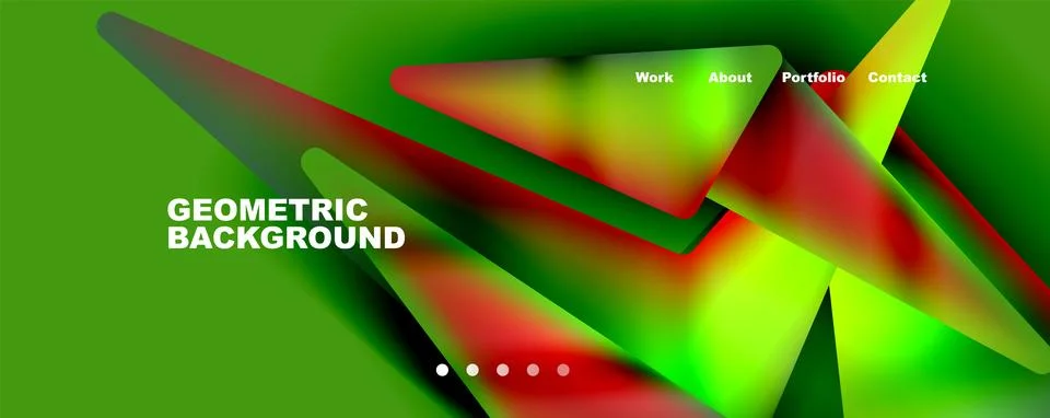 Bright colorful triangular shapes abstract background with fluid color effect 库存插图