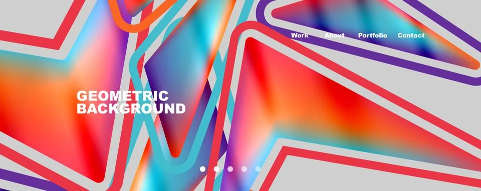 Bright colorful triangular shapes abstract background with fluid color effect Stock Illustration
